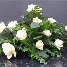 White Rose Casket Spray
