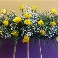 Yellow Rose Casket Spray