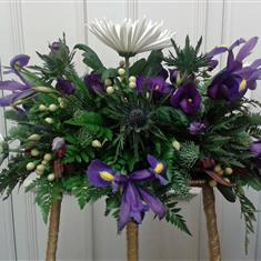 Purple Iris Casket Spray
