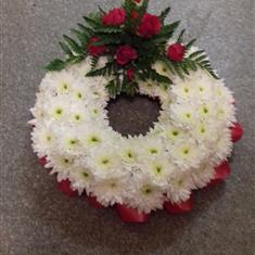White &amp; Red Massed Wreath