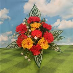Artifical Silk Grave Pot - Orange &amp; Yellow's